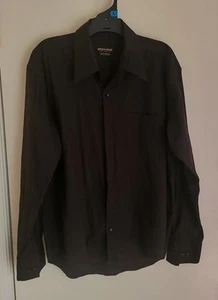 Envoy Italian Collection Men's 100% Cotton Long Sleeve Dress Shirt XL Black - Picture 1 of 4
