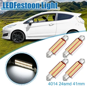 4 LED Siluro 41mm 24 SMD 4014 Canbus Lampade Luci BIANCO Interno Targa Auto Xeno - Afbeelding 1 van 7