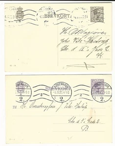 Denmark: 1922; 2 postal stationery, internal mail+commercial advertising EBDM04 - Picture 1 of 2