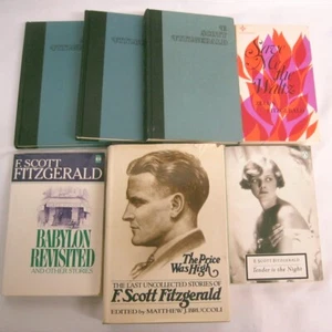 F SCOTT FITZGERALD 7 Books Gatsby Babylon Uncollected Last Tycoon Zelda Paradise - Picture 1 of 9