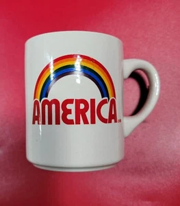 Vintage America Rainbow 10 oz Mug USA Coffee Tea cup MUG - Made in USA - Picture 1 of 6