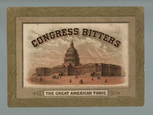 Tarjeta comercial c1890 PUBLICIDAD CONGRESO AMARGOS alcohol whisky cerveza  - Imagen 1 de 2