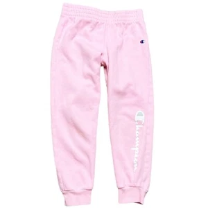 Champion Sweatpants Girls Size 6X Pink Logo Spellout Fleece Lined - Picture 1 of 3