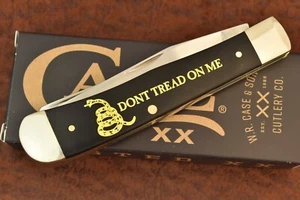 CASE XX USA DONT TREAD ON ME SLICK BLACK FULL SIZE TRAPPER KNIFE 2254 SS 2024 - Picture 1 of 5