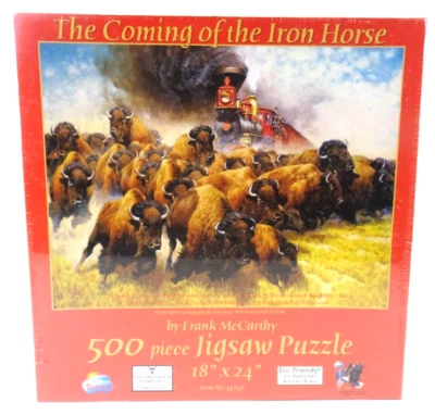 Rompecabezas de tren SunsOut 500 piezas Coming of the Iron Horse McCarthy SELLADO DE FÁBRICA Foto 1 de 4