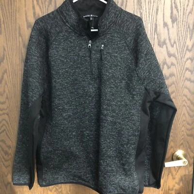 Chaqueta Pullover Beverly Hills Polo Club Para Hombre Cuarto Cremallera Negra Gris Talla L Foto 1 de 4