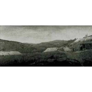 Gold Mine Miners Cabin Old West Possibly Nevada Antique Panorama Photo Negative - Picture 1 of 4