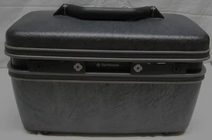 VINTAGE DARK GREY SAMSONITE TRAIN CASE W/KEYS - SERIES 3600 - NO TRAY - Picture 1 of 3
