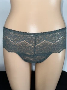 Victoria Secret Dream Angels Lace Forest Green Wide Side Thong Size SMALL # 388 - Picture 1 of 8