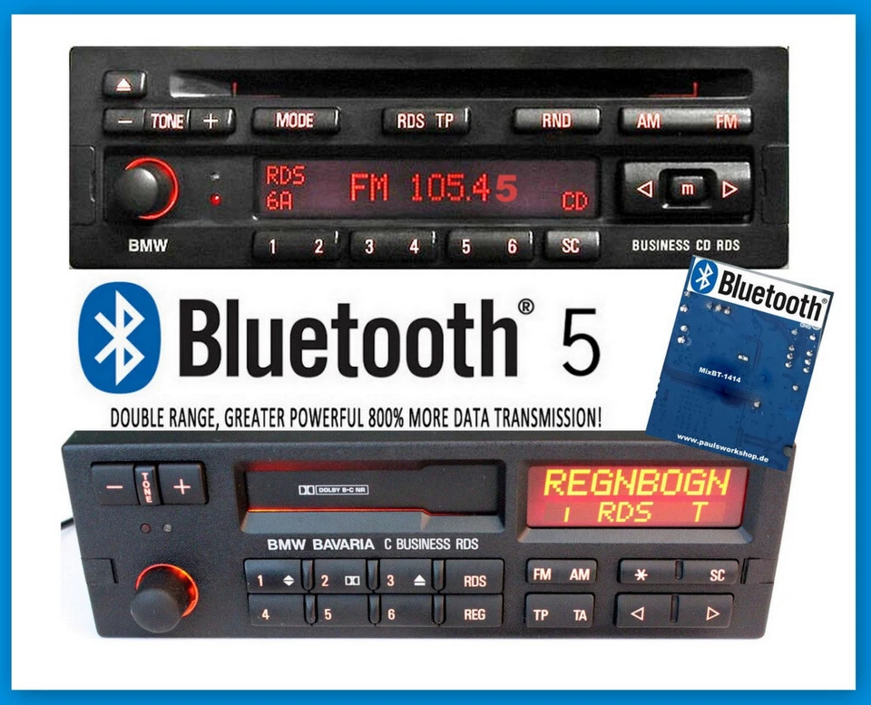 Bluetooth 5 AUX Modernisierung Umbau für BMW Bavaria C Business RDS CD23 BP3850 - Bild 1 von 1