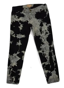 Current Elliott THE CROP SKINNY Cloud Wash Night Acid Tie Dye Denim Jeans Sz 26 - Picture 1 of 10