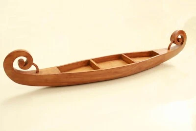 木制独木舟古董船印度喀拉拉邦家庭客厅装饰纪念品礼品艺术 — 第 1/4 张图片