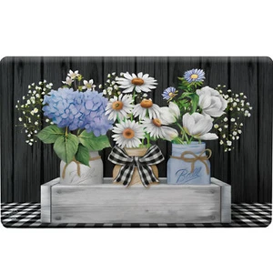 Frascos de albañil con caja alfombrilla cómoda de resorte 30" x 18" carril de madera de brezo - Imagen 1 de 3