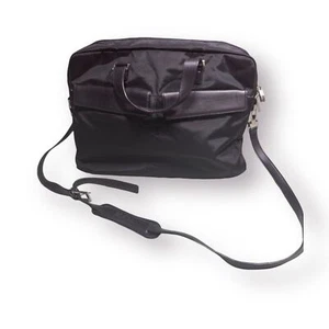 Bolso de hombro TUMI negro balístico de nailon y cuero delgado acolchado para computadora portátil de 15" - Imagen 1 de 8