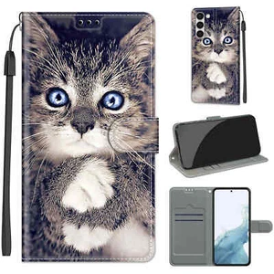 For Various Phone Cool Cat 2D Flip Magnetic Leather Wallet Card Purse Stand Case - Picture 1 of 13