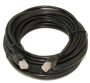 35ft Cat5E Ethernet RJ45 Patch Cable  Stranded  Snagless Booted  BLACK - Picture 1 of 2