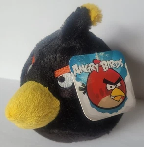 Angry Birds Black Bomb Bird Plush 2010 Commonwealth 8" Tags Attached - Picture 1 of 4