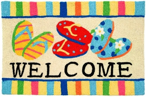 Bright Colors Flip Flop Welcome Accent Area Rug 30 X 20 Inches - Image 1 of 1