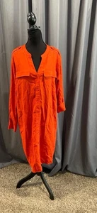 Calvin Klein NWOT linen blend button-down shirt style dress size 10 - Picture 1 of 5