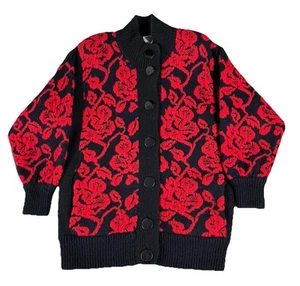 Jaques Vert Vintage Rose Floral Jumper Cardigan Knit - XL - Picture 1 of 5