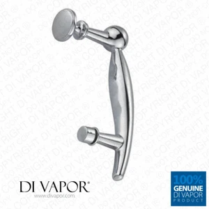 Manija de puerta de ducha de metal curvo Di Vapor (R) 143 mm | 14,3 cm agujero a orificio - Imagen 1 de 2