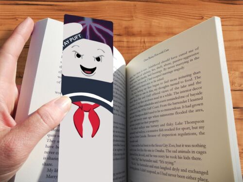 Ghostbusters Stay Puft Man Bookmark Gift Handmade Minimalist Style Original Art