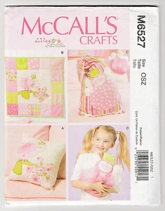 McCalls Crafts M6527 Pillow Patchwork Wall Hanging Bag Doll Uncut Sewing Pattern - Picture 1 of 2