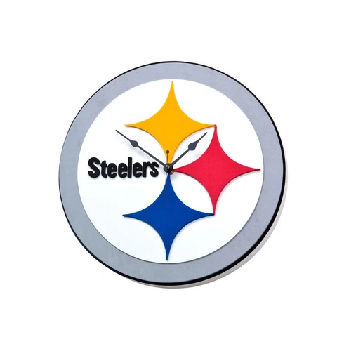 Foam Fanatics NFL Pittsburgh Steelers 3-D Foam Wall Clock Home Office decor Cover