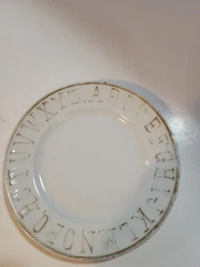 White Alphabet Plate 6" Gold Letters - Picture 1 of 2