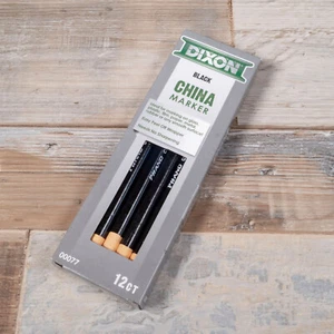 Dixon Black China Marker Peel off Chinagraph Pencil Glass Porcelain Metal - Picture 1 of 3