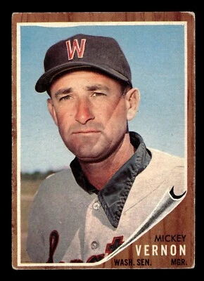 Mickey Vernon 1962 Topps #152a Washington Senators Pr-Fr - Image 1 of 2