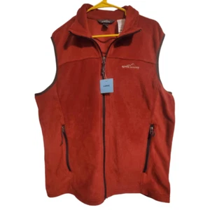Eddie Bauer Mens Quest 200 Fleece Vest - Copper Size L - Picture 1 of 5
