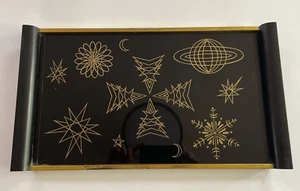 Atomic Age Black and Gold Drink Tray - Picture 1 of 7