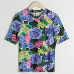 Camicia con stampa ortensia floreale & Other Stories taglia 2 - Foto 1 di 7