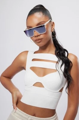 Quay Australia Sunglasses POLARIZED Shield Nightfall 52mm Lens Unisex - Image 1 of 4