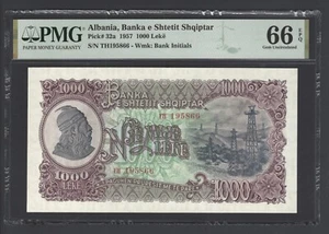 Albania 1000 Leke 1957 P32a Uncirculated Grade 66 - Picture 1 of 2