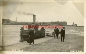REAL PHOTOGRAPHIC POSTCARD OF THE FERRY, KNOTT END, (NEAR FLEETWOOD), LANCASHIRE - Picture 1 of 2
