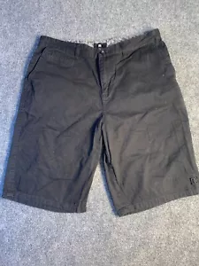 DC Bermuda Shorts Mens Size 32 Black Solid Slash Pockets Mid Rise Pony Logo - Picture 1 of 6