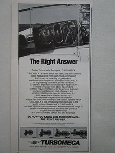 6/1985 PUB TURBOMECA TM 333 TURBOSHAFT GAS TURBINE HELICOPTERE ORIGINAL AD - Picture 1 of 1
