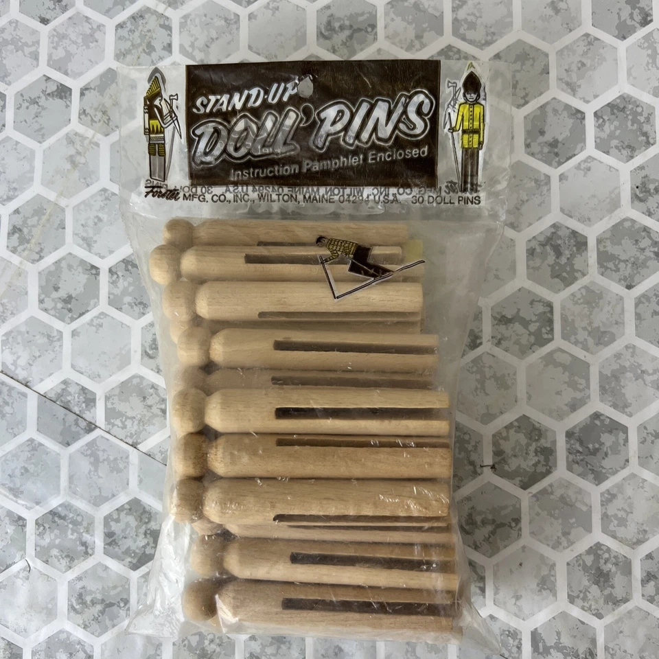 30 Stand up Doll Pins With Wooden Clothespin People Directions Forster Mfg