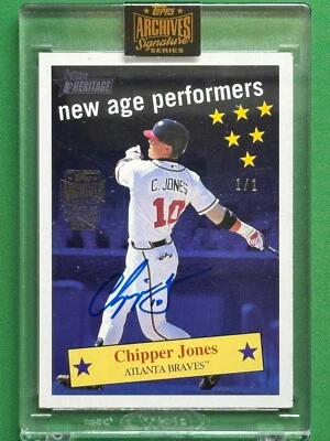 2022 Topps Archives Signature Series #NAP6 Chipper Jones 2001 Topps Heritage 1/1 - Image 1 of 2