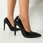 Women Patent Leather Shoes Slip High Stiletto Heels Pointy Toe Pump Party Dress