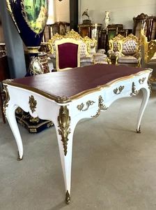 Deluxe Desk French Baroque Table Handmade Antique Style Red Desk for Home Decor - Bild 1 von 8