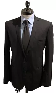 Egara Mens Suit 2pc. 46L / 41w x 31 Pants Black Stripe Wool Blend Formal Wedding - Picture 1 of 21