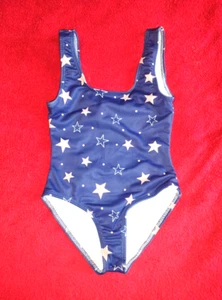 NEW 1 Pc Toddlers Girls Size XS Swimsuit Blue w/ Stars Bathing Suit Beach Pool - Picture 1 of 3