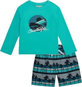 Ocean Pacific Boys' Rashguard and Trunks Swimsuit Set Mint - Picture 1 of 4