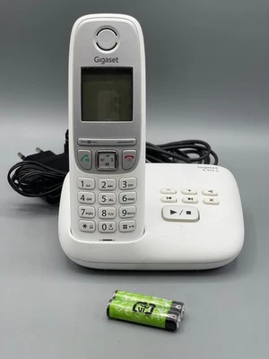 ☎️Gigaset Telefon A 415 A DECT mit Anrufbeantworter + neue Akkus weiß - Bild 1 von 4