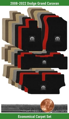Набор ковриков Velourtex на заказ для '08-22 Dodge Grand Caravan с логотипом (4 шт.) #K9P - Изображение 1 из 4