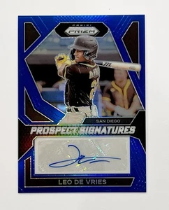 2024 Panini Prizm Leo De Vries Prospect Signatures Blue Auto /49 Padres - Bild 1 von 2