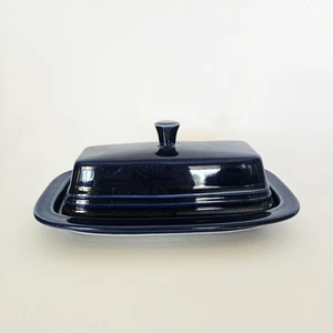 HLC Fiesta USA Cobalt Blue Butter Dish - Fiestaware Covered 2 Pc.  - Picture 1 of 4